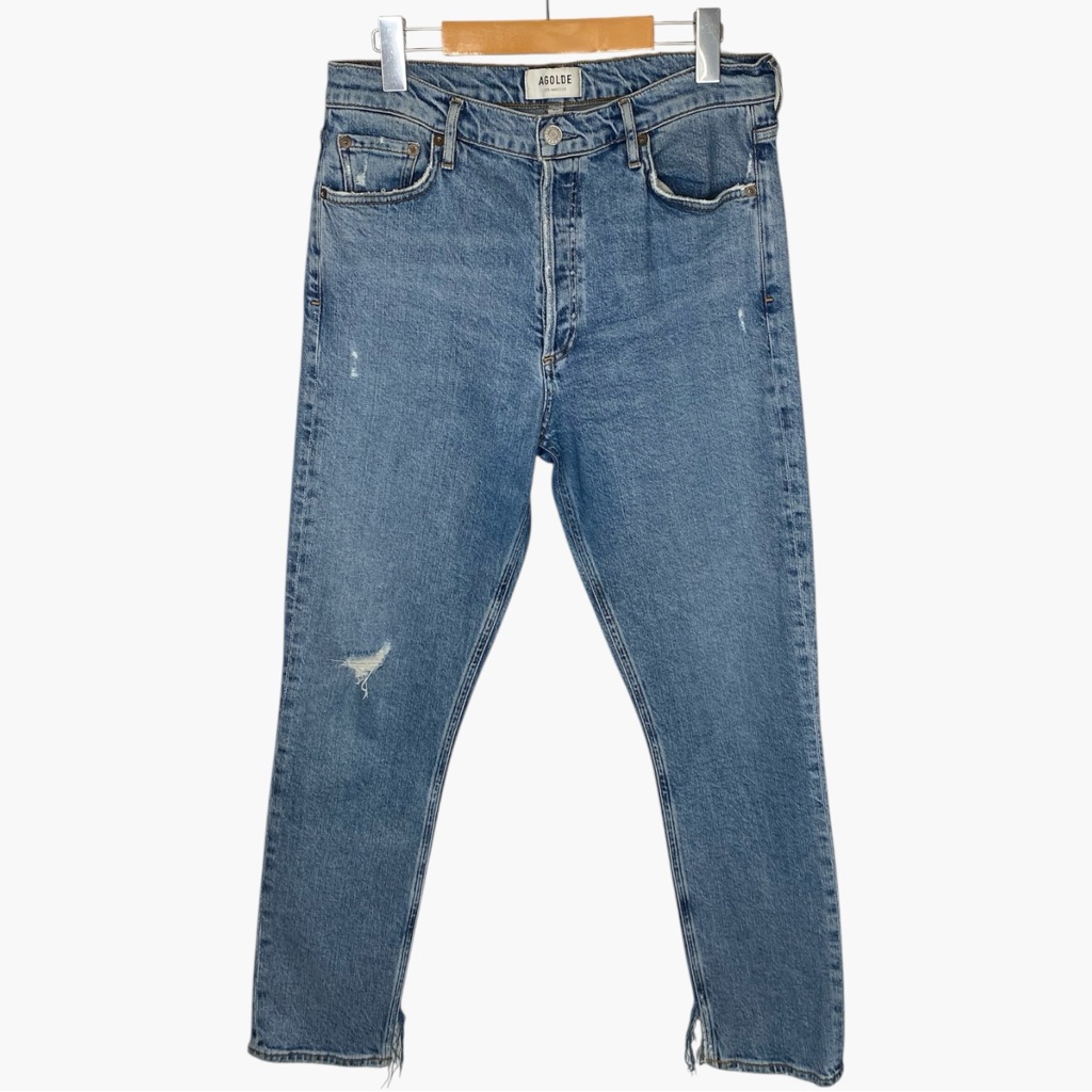 Agolde Nico High Rise Slim Straight Organic Cotton Jeans- Headlines - Size 30